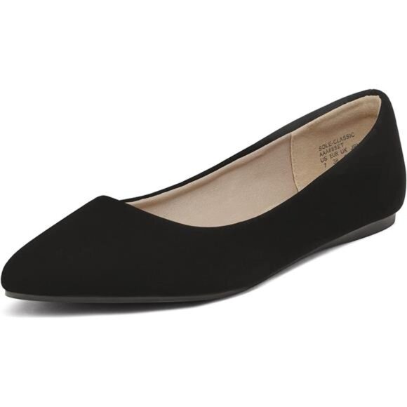 DREAM PAIRS Women's Casual Pointed Toe Ballet Comfort Soft Slip On Flats Shoes - Picture 1 of 7